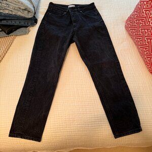 Zara High Rise Slim Jeans, size 8, black